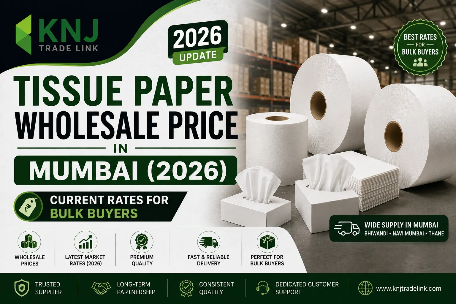 Tissue Paper Wholesale Price in Mumbai (2026) — Current Rates for Bulk Buyers