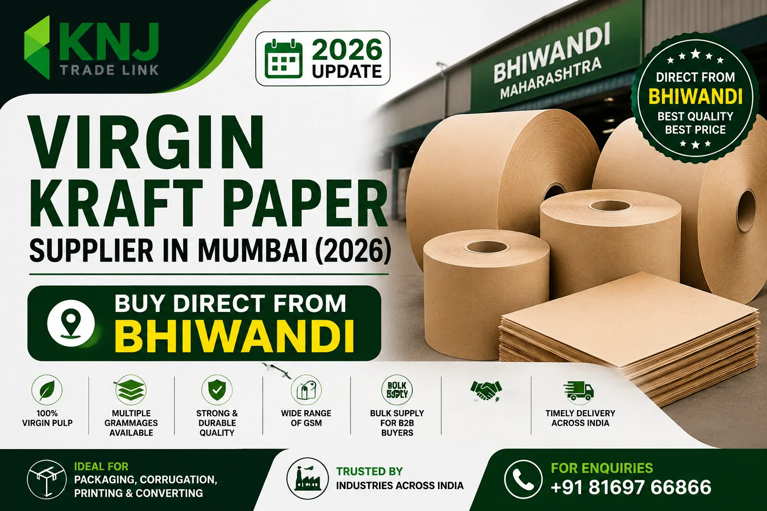 Virgin Kraft Paper Supplier in Mumbai