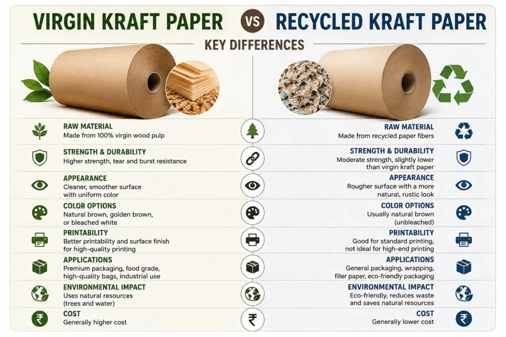Virgin Kraft Paper vs Recycled Kraft Paper — Key Differences